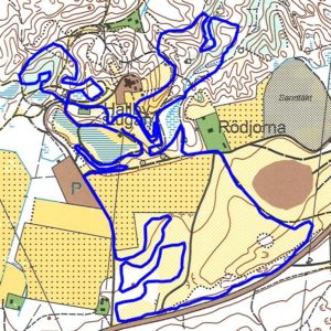 Karta MTB-bana vid Hallbystugan